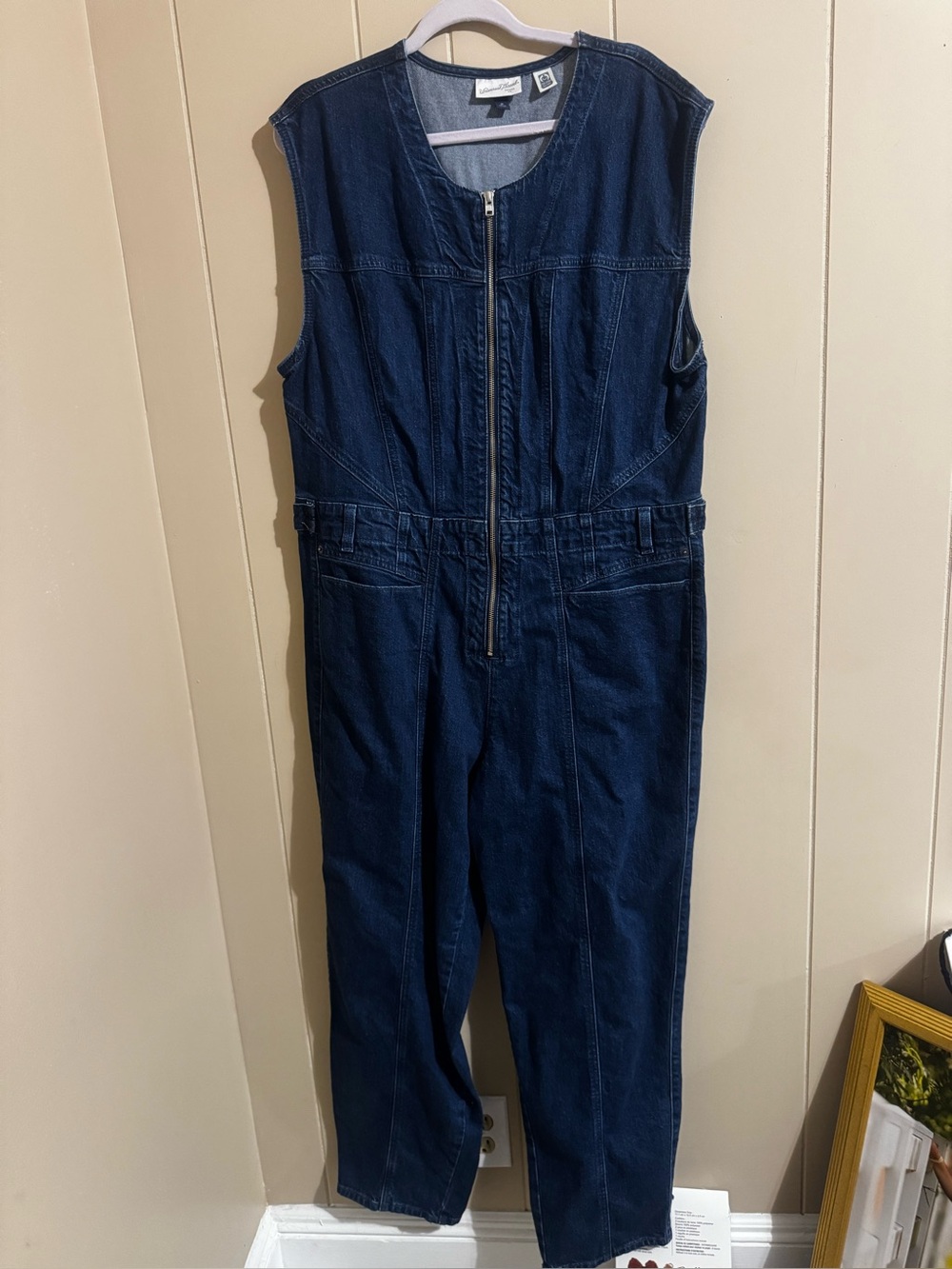 Universal Thread Dark Blue Denim Zip-Front Kids One-Piece
